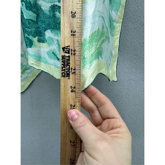 Vera Green White Outdoor Fisherman and Dog Print Silk Square Scarf - Picture 6 of 7